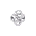 Silverfärgad ring, sammankopplade cirklar i knutdesign - 17mm