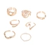 Guldfärgade ringar 7-pack, varierande mönster - 17mm