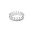 Silverfärgad ring, stor krona med glasstenar - 17mm