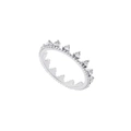 Silverfärgad ring, liten krona med glasstenar - 19mm
