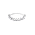 Silverfärgad ring, halvkrona med glasstenar - 17mm
