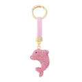 Nyckelring med rosa glittrande delfin