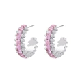Silverfärgade örhängen Spike Noir rosa - 2,5 cm