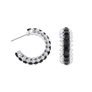 Silverfärgade örhängen Spike Noir svarta - 2,5 cm