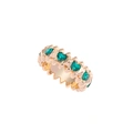 Guldfärgad ring Spike Noir, gröna hjärtan - 18 mm