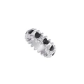 Silverfärgad ring Spike Noir, svarta hjärtan - 18 mm