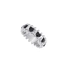 Silverfärgad ring Spike Noir, svarta hjärtan - 18 mm