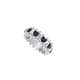 Silverfärgad ring Spike Noir, svarta hjärtan - 18 mm