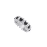 Silverfärgad ring Spike Noir, svarta hjärtan - 18 mm
