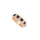 Guldfärgad ring Spike Noir, svarta hjärtan - 17 mm