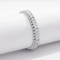 Silverfärgat armband Spike Noir, klara stenar med nitar - Elastiskt