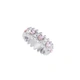 Silverfärgad ring Spike Noir, rosa hjärtan - 17 mm