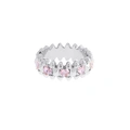 Silverfärgad ring Spike Noir, rosa hjärtan - 17 mm
