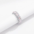 Silverfärgad ring Spike Noir, rosa hjärtan - 17 mm