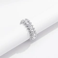 Silverfärgad ring Spike Noir, klara hjärtan - 18 mm