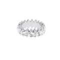 Silverfärgad ring Spike Noir, klara hjärtan - 18 mm