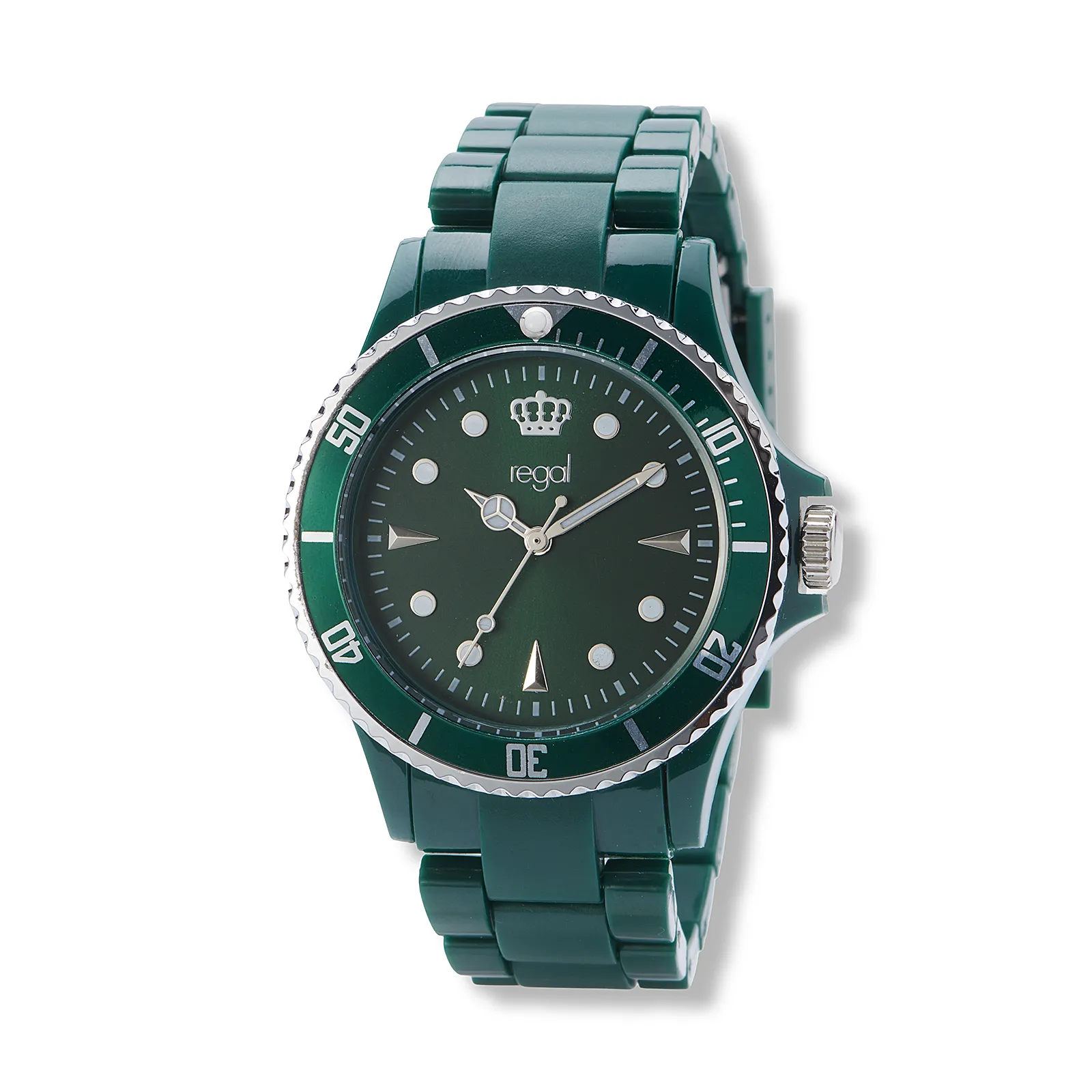 Regal unisexklocka, grönt plastband - R77334-444