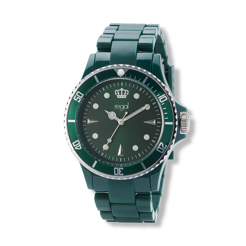 Regal unisexklocka, grönt plastband - R77334-444