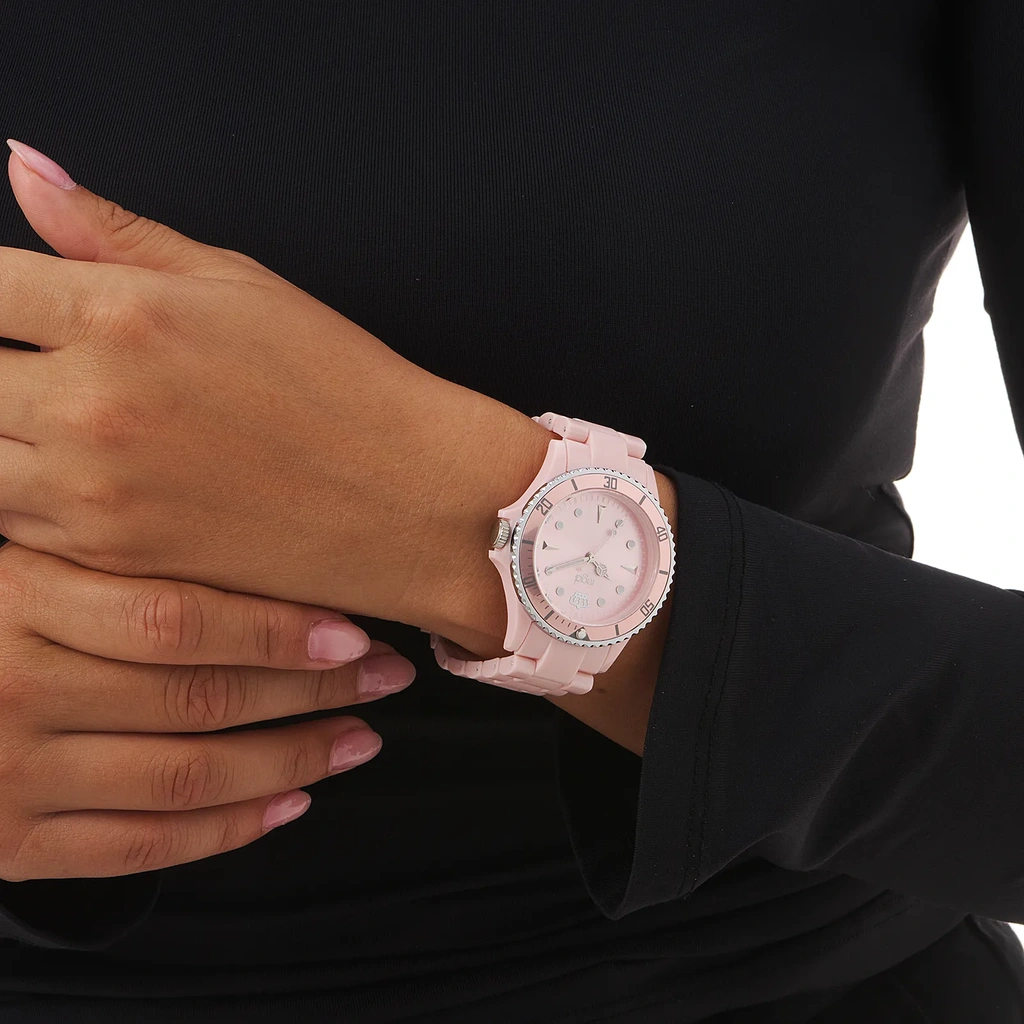 Regal unisexklocka, ljusrosa plastband - R77334-545
