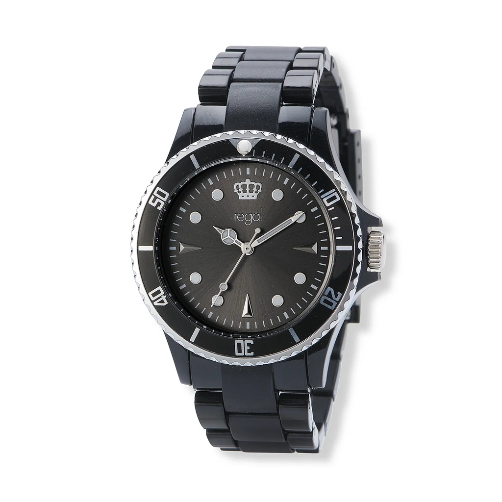 Regal unisexklocka, svart plastband - R77334-247