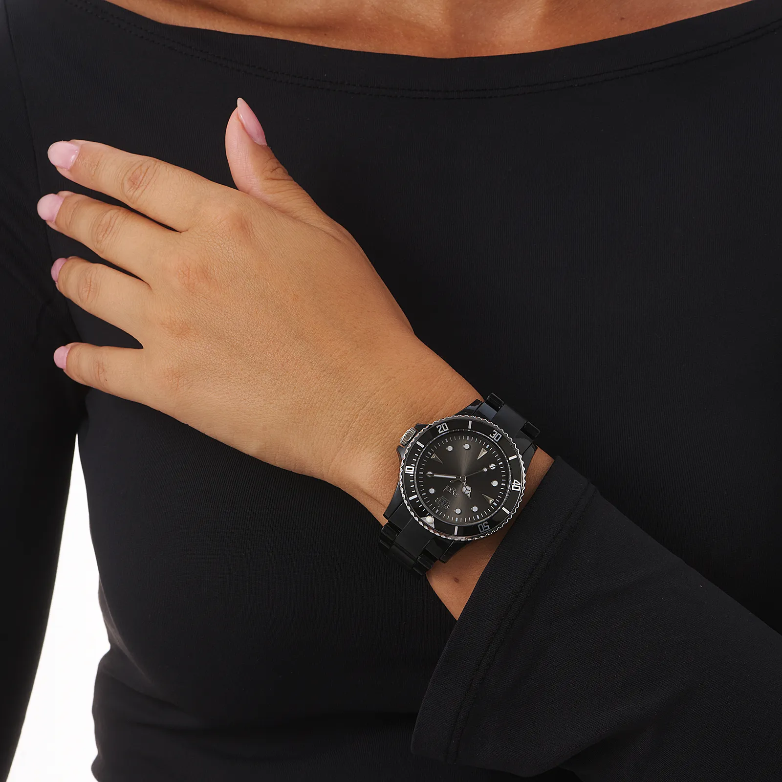 Regal unisexklocka, svart plastband - R77334-247