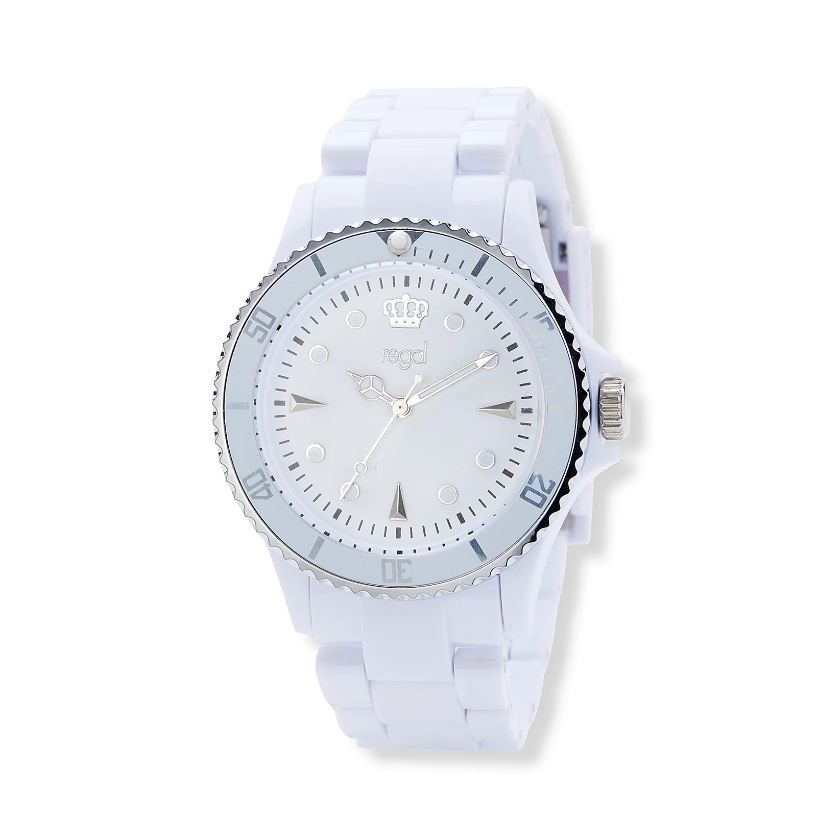 Regal unisexklocka, vitt plastband - R77334-141