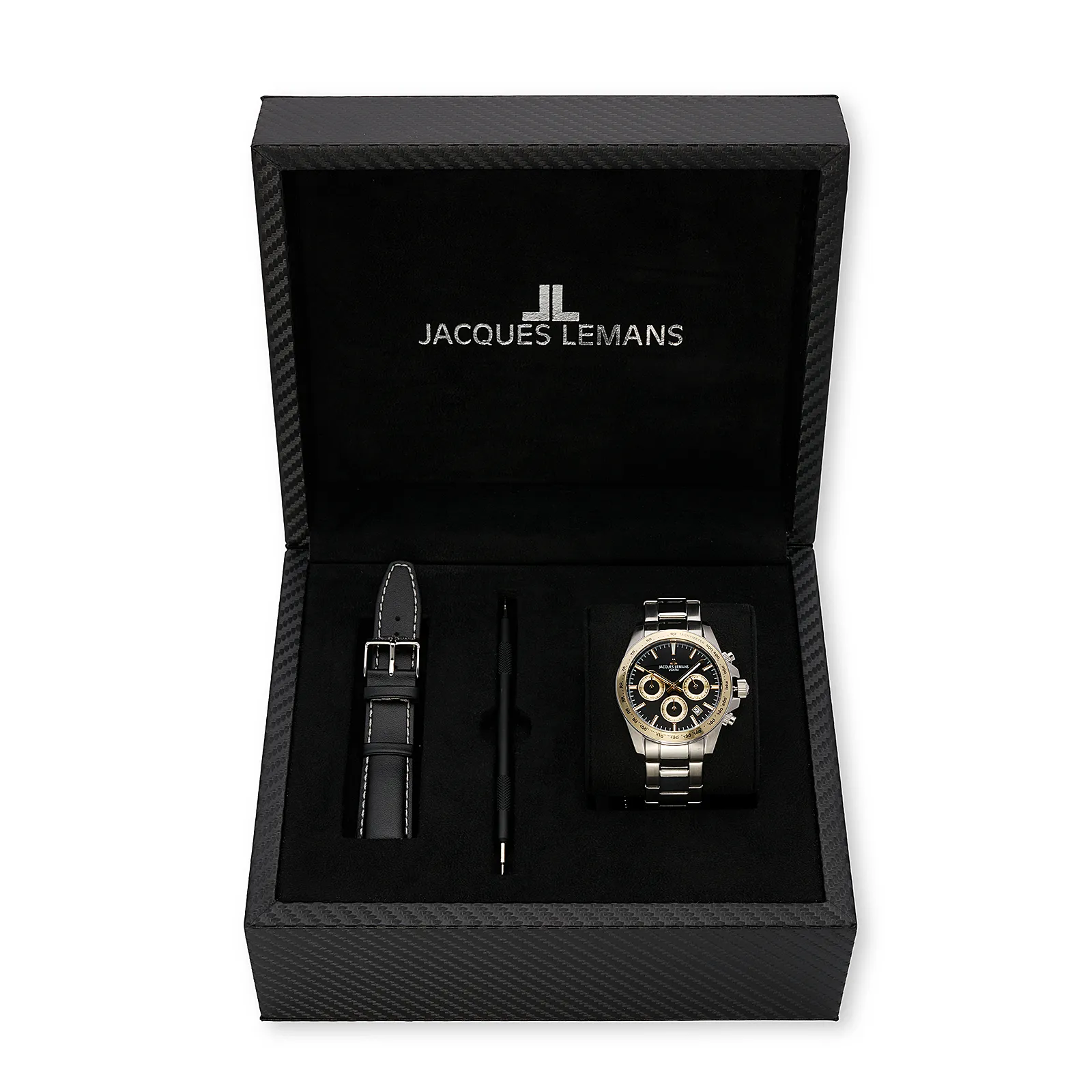 Jacques Lemans Liverpool - klockset herr, bicolor/svart, 41 mm