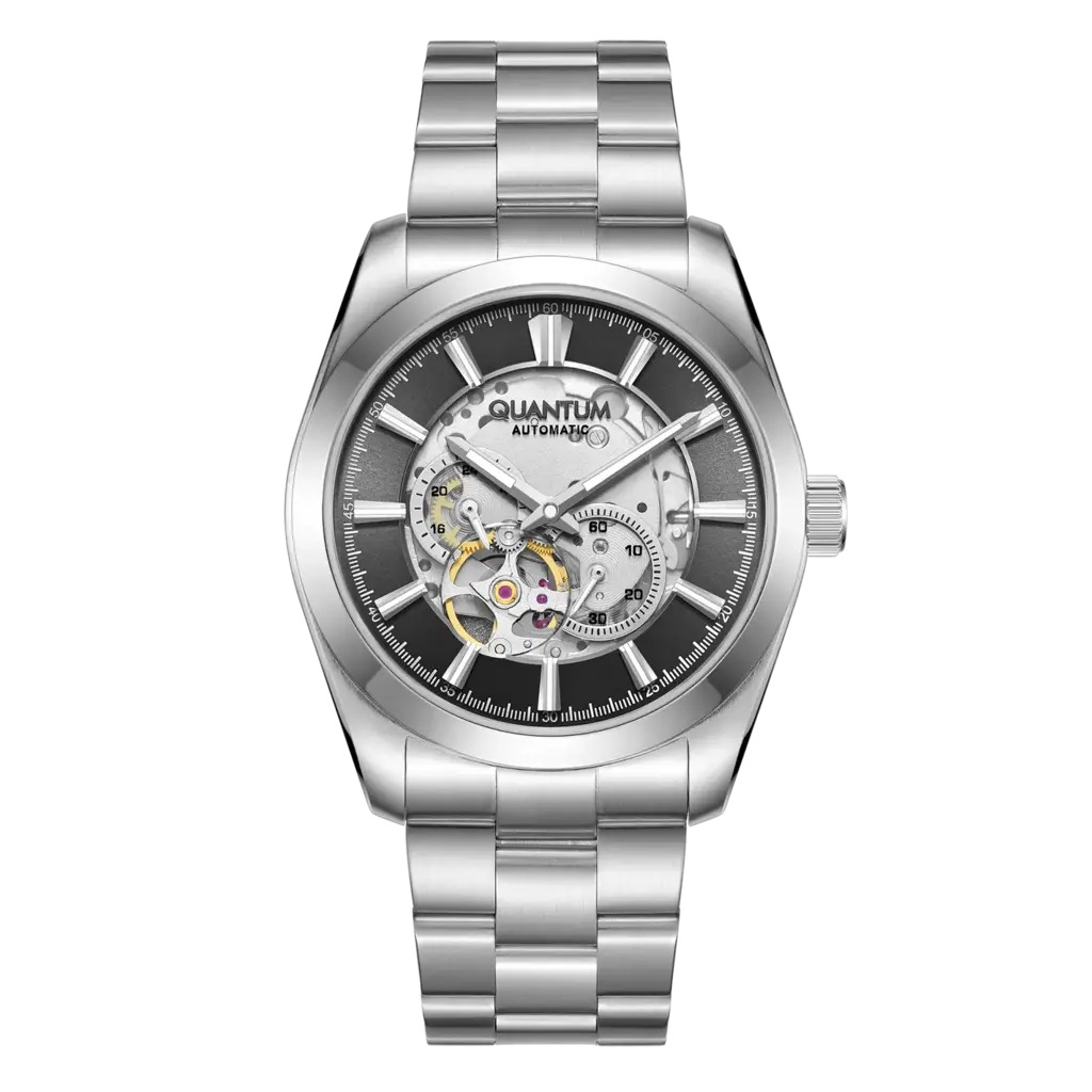 Quantum Automatic herr grå/stål, silikonband - QMG1132.350