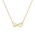 Guldpläterat silverhalsband för dam, evighetssymbol med kubisk zirkonia – 40+2 cm