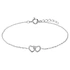 Rhodiumpläterat silverarmband, hjärtan med kubisk zirkonia - 16+2 cm