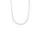 Rhodiumpläterat silverhalsband, hjärtkedja - 45 cm
