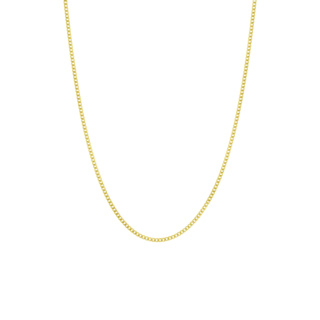Guldpläterat silverhalsband för dam, pansarkedja – 45 cm