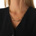 Guldfärgat halsband, pappersklämmelänk - 42+7 cm