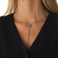 Silverfärgat halsband, ormkedja med justerbar ring