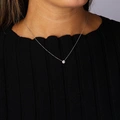 Halsband 9K vitguld 0,5 ct labbodlad diamant - 42+3cm