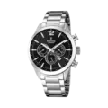 Festina Timeless Chrono herrklocka svart/stål, metallband - F20343/8