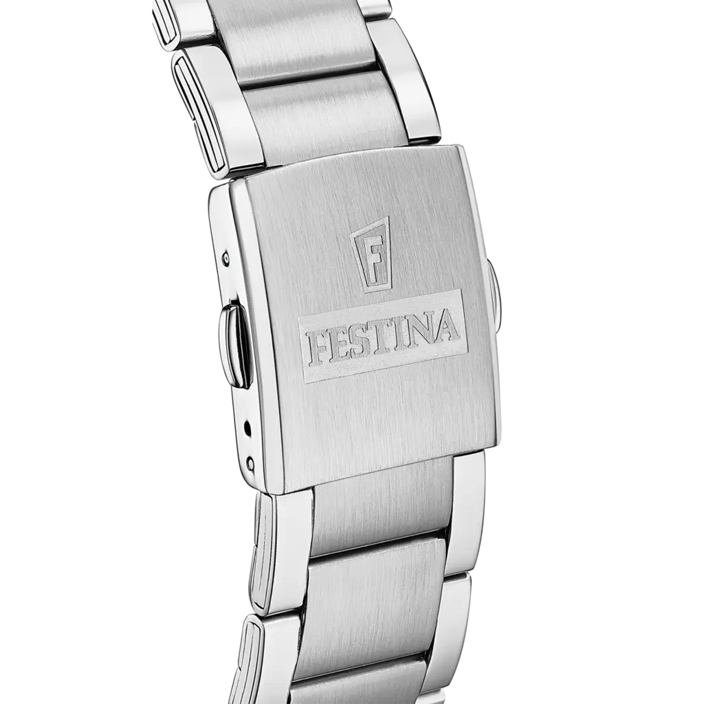 Festina Timeless Chrono herrklocka svart/stål, metallband - F20343/8