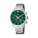Festina Timeless Chrono herrklocka grön/stål, metallband - F20343/B
