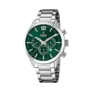 Festina Timeless Chrono herrklocka grön/stål, metallband - F20343/B