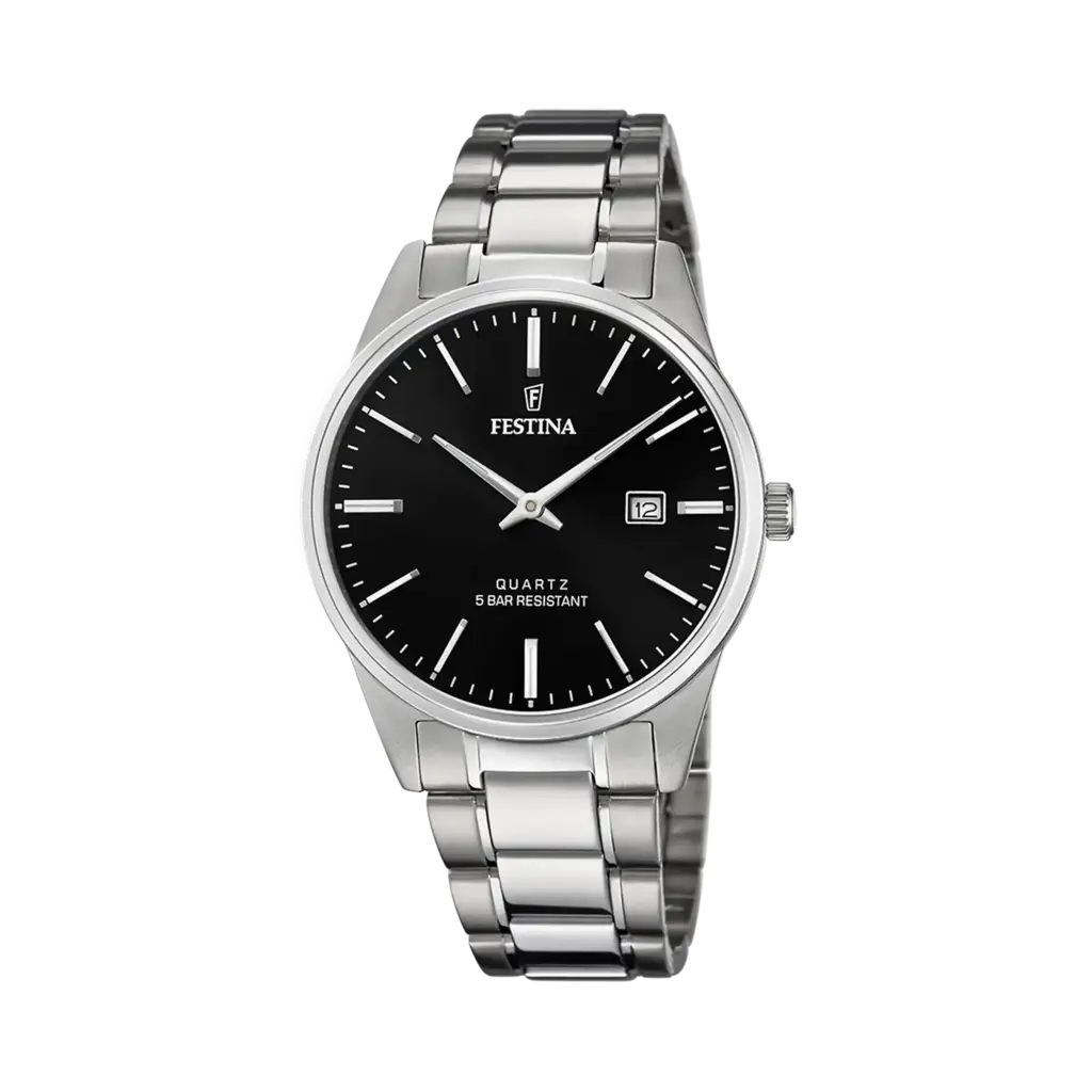 Festina Classic herrklocka svart/stål, metallband - F20511/4