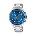 Festina Timeless Chronograph herr blå/stål, metallband - F20560/3