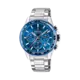 Festina Timeless Chronograph herr blå/stål, metallband - F20560/3