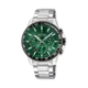 Festina Timeless Chronograph herr grön/stål, metallband - F20560/4