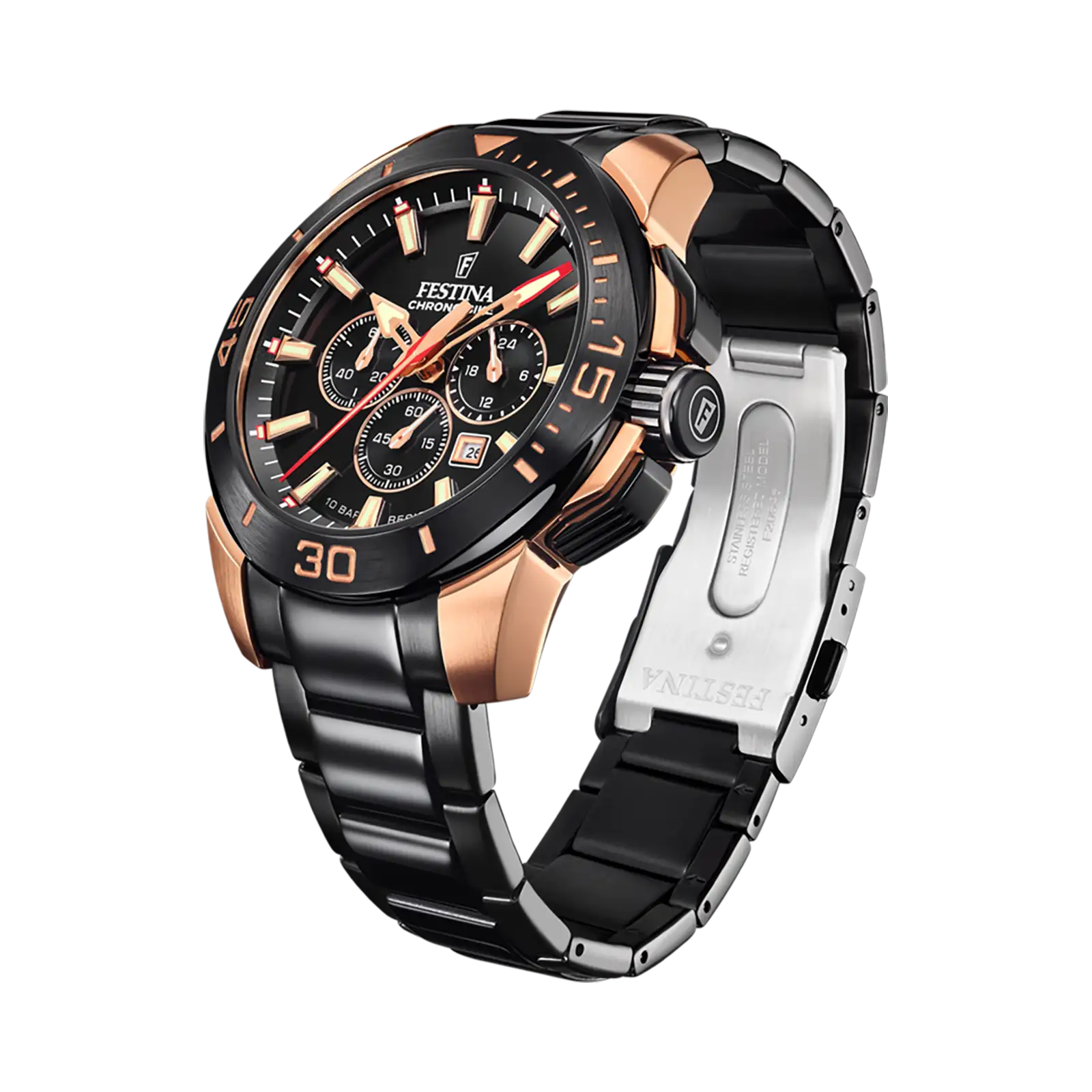 Festina Chrono Bike herrklocka svart, metallband - F20645/1