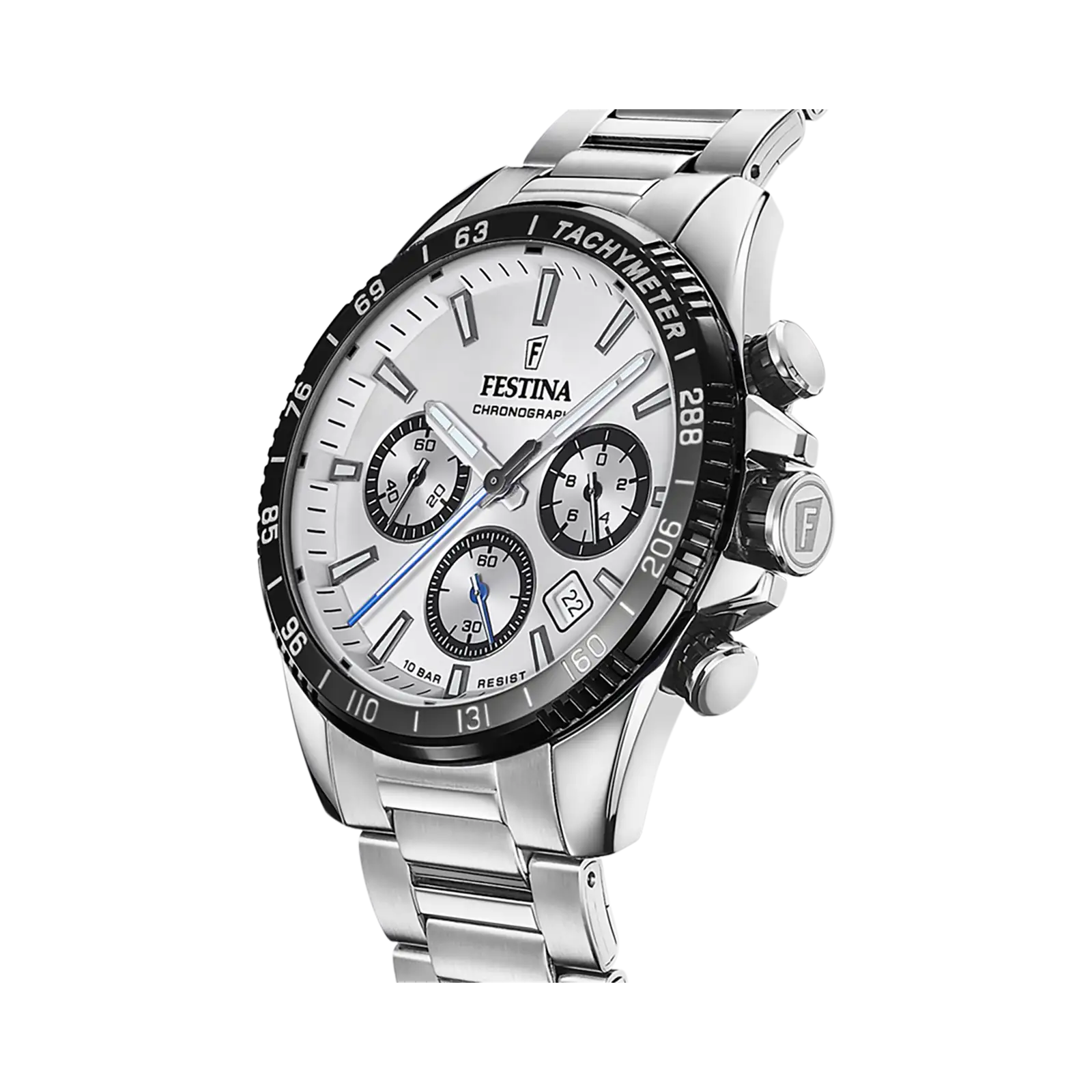 Festina Timeless Chronograph herr silver/stål, metallband - F20560/1
