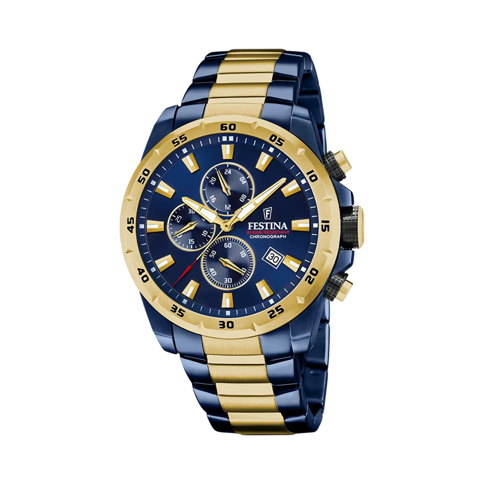 Festina Chrono Sport herrklocka blå/bicolor, metallband - F20564/1