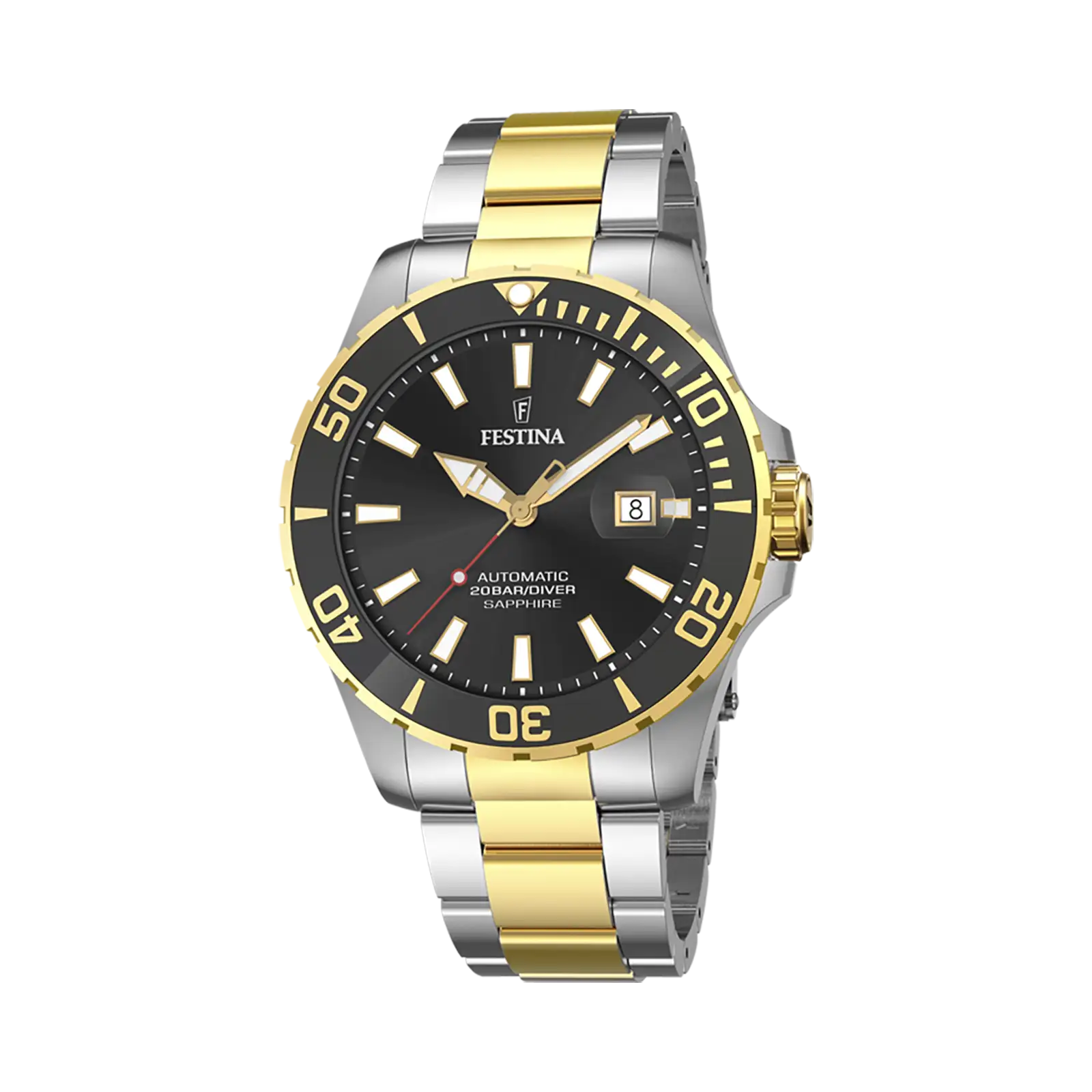 Festina Automatic Diver automatisk svart/bicolor, metallband - F20532/2
