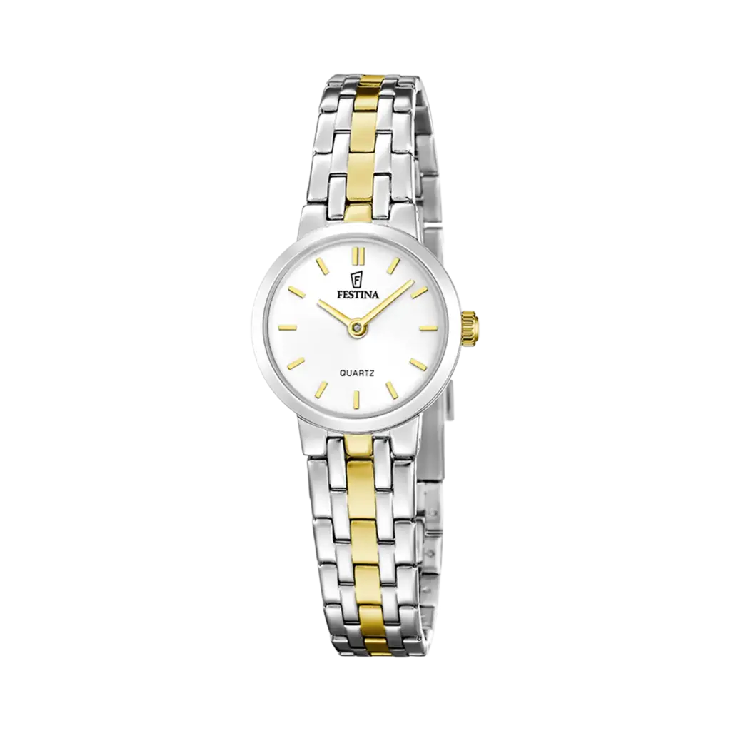 Festina Mademoiselle damklocka vit/bicolor, metallband - F20747/1