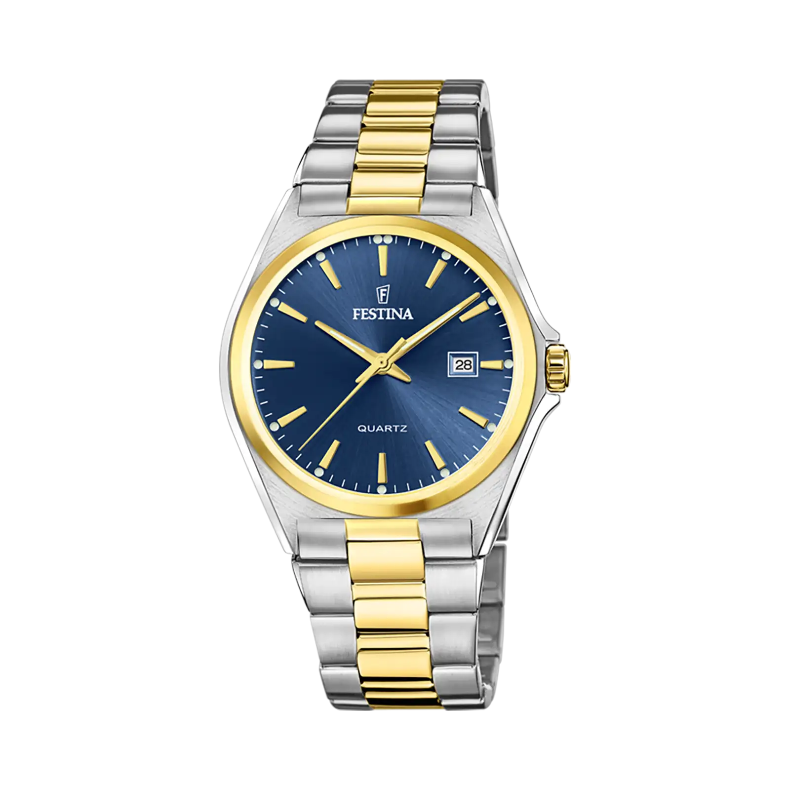 Festina Classic herrklocka blå/bicolor, metallband - F20554/4