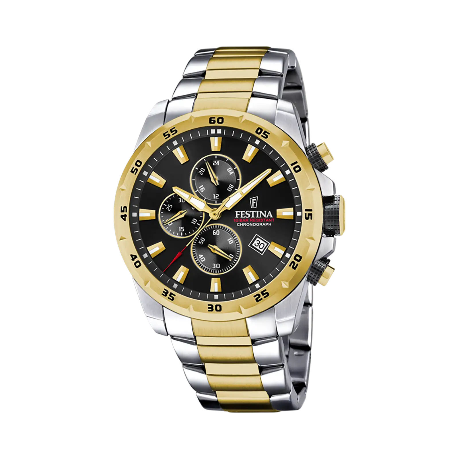 Festina Chrono Sport herrklocka svart/bicolor, metallband - F20562/4